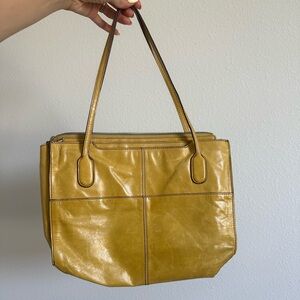 HOBO Yellow 100% Genuine Leather Tote with Floral Interior
